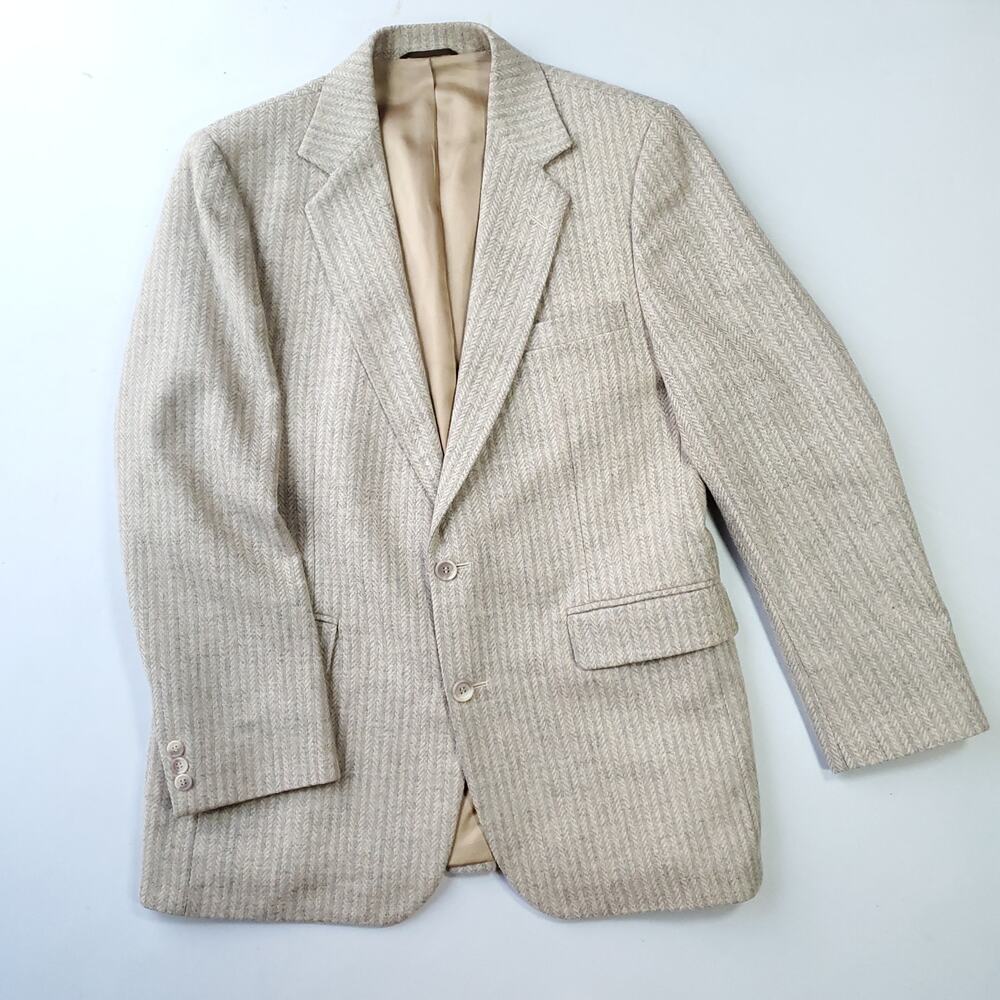 Vintage Ivy Prep Heritage Professor Academia Wool Tweed Sport Coat Blazer 40R
